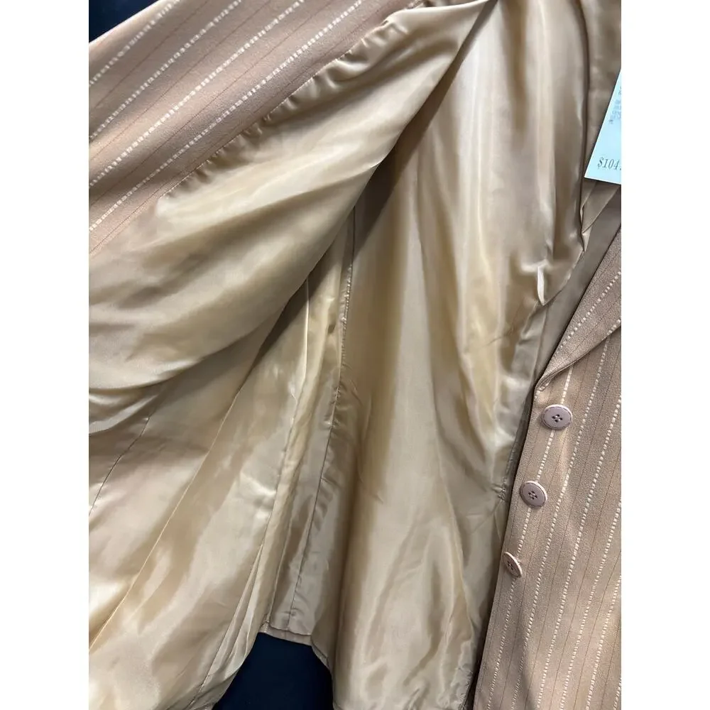 NWT Levine Classics Too Camel Spice Pinstripe Women’s Pant Suit Set 22W